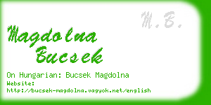 magdolna bucsek business card